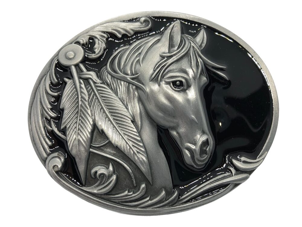 7227 Western Horse Native American Indian Belt Buckle